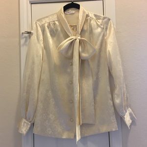 Vintage Neck Bow Tie Blouse Size 6
